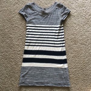 Anthropologie Black and White Striped Dress S